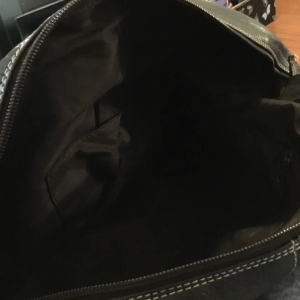 Vintage Brown and Black Leather Laptop Computer Case/Oversized Handbag